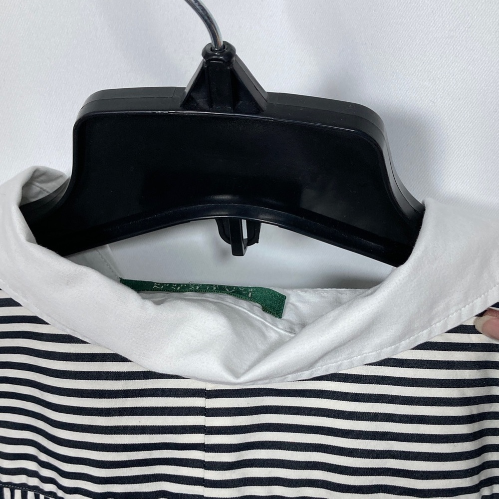 Vintage Lauren Ralph Lauren Striped "Banker" Shirt – Black & White Sz 1x - Picture 11 of 15